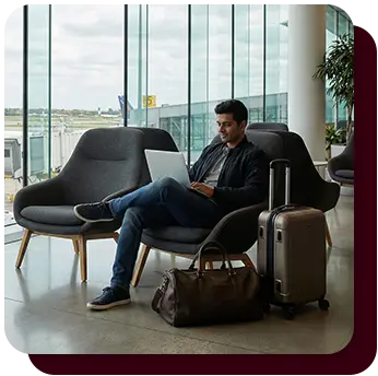 Signature Banking Credit Card providing complimentary domestic and international airport lounge access