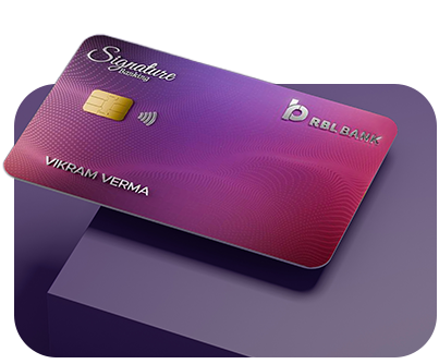 Signature Banking Credit Card offering cashback, milestone rewards, airport lounge access, movie tickets, and fuel surcharge waiver