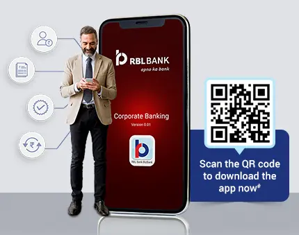 RBL Biz Bank app for seamless corporate banking experience on the go, with real-time transactions and account management